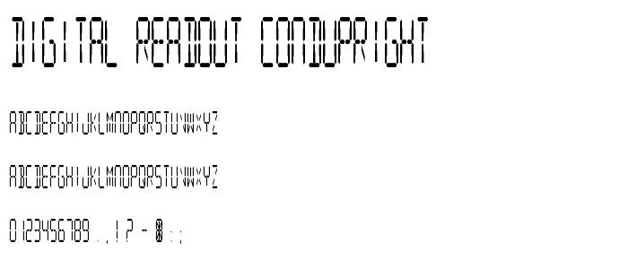 Digital Readout CondUpright font